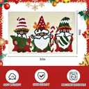 Quimoy Christmas Bathroom Rugs, Non Slip Washable Gnome Bath Mat, Cute Gnome Beige Bath Rug for Christmas Winter Bathroom Decor