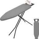 Ironing Board with Stable Iron Rest and 7 Adjustable Heights, 43" 13" Size Iron Board with 4-Layer Heat Resistant Cover and Pad for Home Apartment Laundry, Gray
