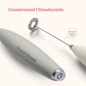 Milk Frother, Coffee Frother Handheld, Hand Mixer, Upgraded Motor Electric Whisk Durable Low Noise Mini Drink Mixer Portable Foam Maker For Cold Milk Bulletproof Coffee Latte, Gray