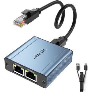 MT-VIKI Ethernet Splitter 1 to 2 High Speed 1000Mbps, Gigabit Dual RJ45 Splitter Adapter for Cat5/5e/6/7/8 Cable [2 Devices Simultaneously Networking]