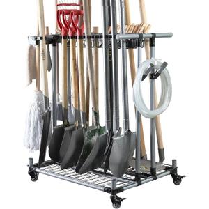 Heavy Duty Garden Tool Organizer Larage Storage Holder Storage Large Long Farming Tools Lawn Tool Metal Rack Shovel and Rake Organizer