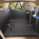 Back Seat Extender for Dogs Upgraded Anti-Scratch PU Leather, Hard Bottom Dog Car Seat Cover for Back Seat, Backseat Extender for Dogs, Waterproof Dog Hammock for Car, SUV, Small Truck, Black