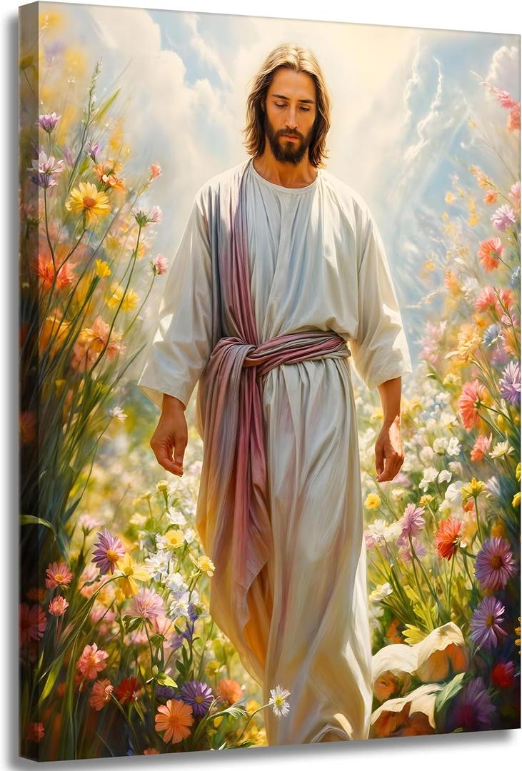 LWJARTFY Jesus Wall Art Christian Canvas Poster Print (Canvas, 12x16in)