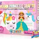 Craftikit 20 Award-Winning Princess & Unicorn Crafts for Kids Ages 3-10 Years, All-Inclusive Toddler Arts and Craft Kits for Kids, Fun Toddler Craft Box for Girls in Preschool
