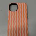 Flewfun Magnetic for iPhone 13/14 Case Cute Wavy Stripes Phone Case, Shockproof Slim TPU and Hard PC Protective Phone Cover Compatible with MagSafe Designed for Women Girls, Orange