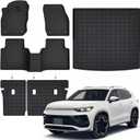 Floor Mats & Cargo Liner with Backrest Mats Compatible with Volkswagen Tiguan 2025 2026 5 Seats,All Weather Protection,Anti-Slip TPE Floor Mats & Trunk Mat Compatible with VW Tiguan Accessories