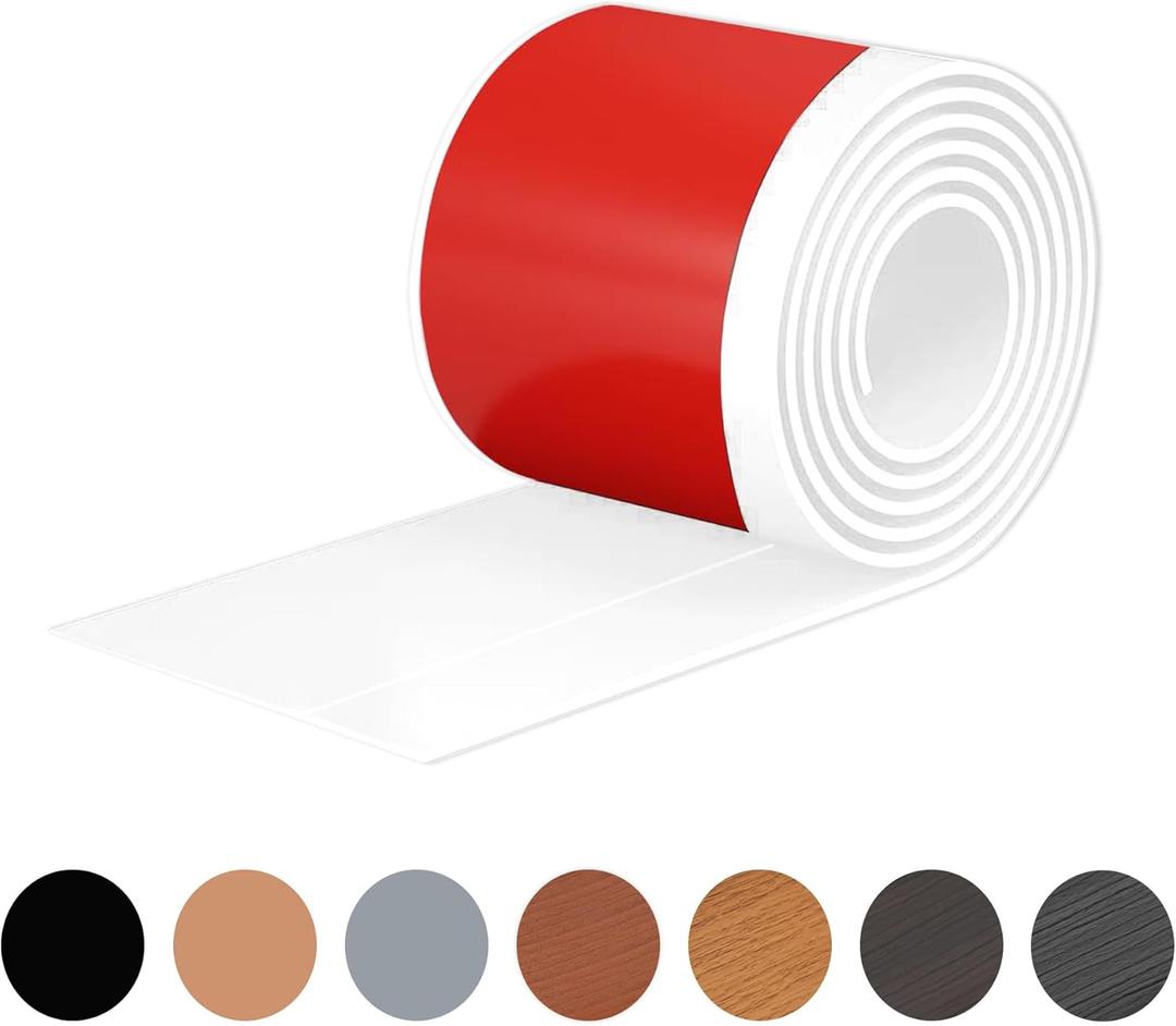 White Wall Molding Trim 3 Inch x 10 Feet, Wall Base Baseboard Molding Trim Flexible Self Adhesive Rubber Wall Base Moulding Trim Peel and Stick Design Home Decoration Skirting Strip