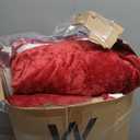 Wonderful Christmas Cotton Stripe Quilt 5-Piece Set,Queen Luxury Red Velvet Quilt Set,All-Season Breathable Bedding with 2 Elegant Cushions,Versatile for Bedroom, Fit for Adults, Teens & Kids,94"x94"