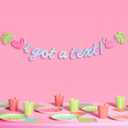 xo, Fetti I Got a Text Banner - Blue Iridescent Foil, 6 Ft. | Island Bachelorette Decorations, Love Villa Birthday Backdrop, Reality Bach Party, Bday Photo Booth Supplies