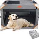 Collapsible Dog Crate-Portable Dog Travel Crate for Medium/Large Dogs,4-Door 36 in Dog Crates,Sturdy and Durable,Breathable and Comfortable,Suitable for Indoor and Outdoor Travel;Dog Blanket (36.0"L x 25.0"W x 25.0"H)