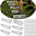 Outdoor Stair Kit, 6 Zinc-Coated Garden Steps with 12 Stakes