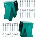 Swing Set Brackets - Heavy Duty Steel Kit, 2 DIY Wooden Swing Hardware Bracket, Playground Equipment Parts, with Mounting Accessories, for Outdoor Play, Green