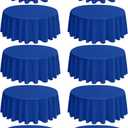 Royal Blue 10-Pack Round Polyester Table Cover - 120 Inch, Stain & Wrinkle Resistant, Perfect for Wedding Banquets & Parties