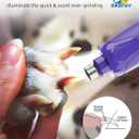 Casfuy Dog Nail Grinder Quiet - (45db) 6-Speed Pet Nail Grinder with 2 LED Lights for Large Medium Small Puppy Dogs/Cats, Professional 3 Ports Rechargeable Electric Dog Nail Trimmer with Dust Cap (Purple)