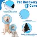 Supet Dog Cone Adjustable Pet Recovery Cone Collar Protective Collar for Dog After Surgery Anti-Bite Lick Wound Healing Safety Practical Plastic E-Collar