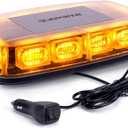 Xprite Upgraded 12" 72LED Rooftop Mini Strobe Lights, Emergency Safety Flashing Beacon Light bar with Magnetic Base for 12V-24V Construction Vehicles, Trucks, Snow Plow, Postal Car (Amber)