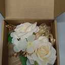 Meldel Champagne Corsage and Boutonniere Set,Boutonniere for Men,Groomsmen and Groom Boutonniere for Wedding,Rose Wrist Corsages Bracelets for Mother of Bride,Bridesmaids,Girls,Women,Prom,Homecoming