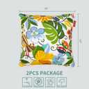 Pcinfuns Pack of 2 Outdoor Throw Pillows,16x16 Inch All-Weather Water-Resistant Patio Pillows with Inserts,Decorative Pillows for Patio Furniture,Couch,Sofa,Poolside,Black White