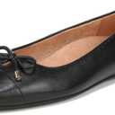 Vionic Women's Klara Ballet Flat, Black Leather, 6.5