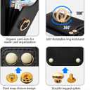 LAMEEKU Compatible with iPhone 16 Wallet Case with Card Holder, 360Rotation Ring Kickstand, RFID Blocking Leather Protective Case for iPhone 16 6.1'' Black