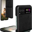 Foluu Leather Case for Motorola Razr 2023, Ultra Thin Slim Durable Protective Phone Case Cover - Black