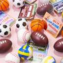 JOYIN 36 Pcs Valentines Day Sport Stress Balls with Valentine Gift Card, Mini Sports Ball Squeeze Foam for Classroom Exchange Gift for Kids, Holiday Party Favor Toys, Anxiety Relief Reward Prizes