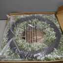 32" Artificial Boxwood Wreath for Front Door - Large Faux Aglaia Odorata Wreath, Fake Eucalyptus Leaves Plants for Wall Window Farmhouse Outdoor Decor - Spring, Summer, All Seasons (White-Green)