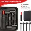 4-in-1 Door Hinge Adjustment Tool, Hinge Gap Adjusting Wrench, Door Repair Kit for Residential and Commercial, Heavy Hinges Wrench Bender Set with Rubber Grip, Cabinet Alignment Fits 14mm-25mm Hings