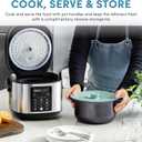 AROMA 6-Cup (Uncooked)/ 12-Cup (Cooked) Slow Cook Rice Cooker and Brown Rice Cooker with Lift-Out Pot Handles and Silicone Storage Lid, PFAS-Free Ceramic Coating