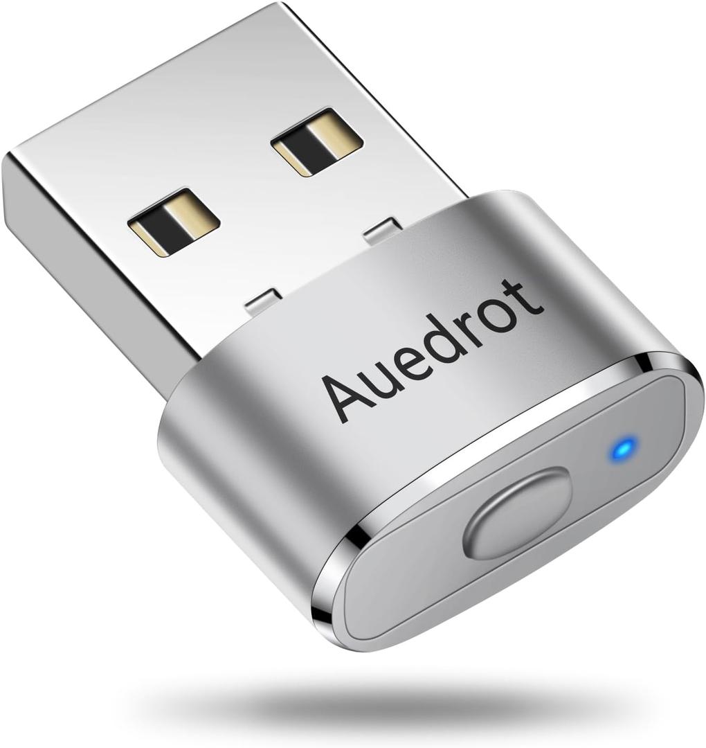 AUEDROT USB Mouse Mover - Automatic Mouse Wiggler with 2 Jiggle Modes, Switch Button, Plug & Play, Keep Computer/Laptop Awake, Silver