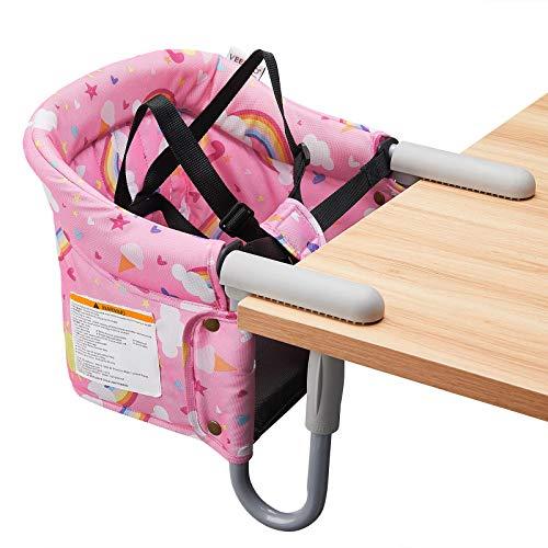 Amazon.com : Hook On Chair, VEEYOO Clip On High Chair Folding Fast Table Chair with Storage Bag, Portable Baby Feeding Seat Attach to Table for Home and Travel : Baby