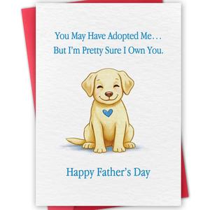 6 x Funny Fathers Day Card for Dog Dad,Cute Puppy Father's Day Card for Pet Lover from Doggy, Happy Dog Dad Gifts for Men Husband