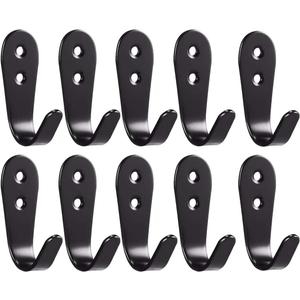 Deezio Heavy Duty Wall Hooks,Stainless Steel Screw On Hooks for Hanging Coats Plants Towels Keys Hats,Waterproof Single Shower Hanger Hooks for Garage Kitchen Bathroom(10 Pack) (Black)