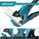 Libraton PVC Pipe Cutter, Up to 2-1/2", Ratchet Pipe Cutter Heavy-Duty, Pex Cutting Tool for Cutting PEX, PVC, PPR Plastic Hoses and Plumbing Pipe