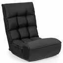 Giantex Folding Floor Chair with Back Support, 14 Adjustable Position, Padded Sleeper Bed, Couch Recliner, Floor Gaming Chair for Adults Meditation Living Room Bedroom, Black Size26.5"x22.5"x22