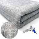 85" x 85" Large Primary Tufting Cloth with White Grid for Tufting Gun, Gray Primary Rug Backing Fabric, Monks Cloth for Rug Tufting Kit  Includes Yarn Threader, Glue Scrapers & Brush