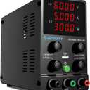 DC Power Supply Variable, 0-60V 0-5A Adjustable Switching DC Regulated Bench Power Supply with High Precision 4-Digit LED Display, 5V/2A USB Port, Coarse and Fine Adjustment SPS-6005