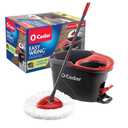 O-Cedar EasyWring Microfiber Spin Mop, Bucket Floor Cleaning System, Red, Gray, Standard