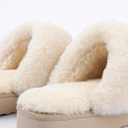 LazyStep Women's Fuzzy House Slippers, Slip on Warm Indoor and Outdoor House Shoes (Beige, M)