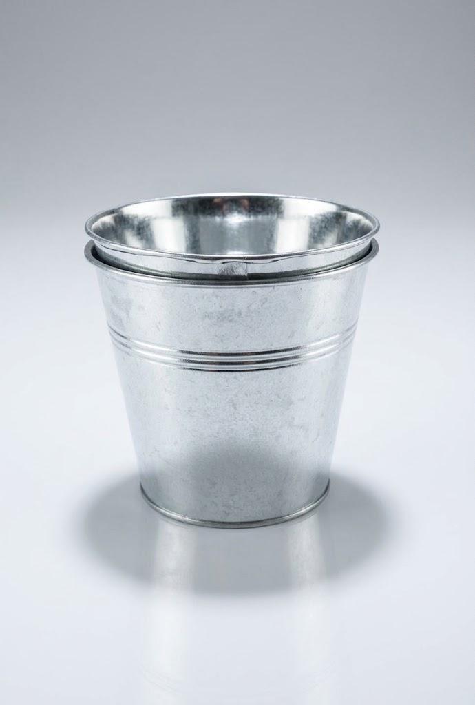 Galvanized Metal Flower Pot