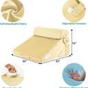 Bedluxe Adjustable 3pcs Bed Wedge Pillow Set, Memory Foam Wedge Pillows Post Surgery for Back, Neck, Leg Pain Relief, Pillow Wedge for Sleeping, Sitting up in Bed, Acid Reflux and GERD, Beige Yellow
