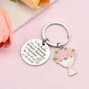 Siopue Aunt Birthday Gifts from Niece Nephew Auntie Inspirational Keychain for Women Aunty Christmas Gifts for Aunts Auntie Encouragement Keychains for Women (Silver, S)