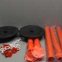 HiGiant 2 Pack 34 Inches Traffic Delineator Posts with Weighted Rubber Base, Portable Orange Safety Posts Cones with Reflective Collars and 5 Ft Plastic Chains for Parking Lot, Construction Work