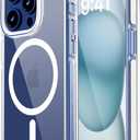 UREMKIM for iPhone 15 Pro Case: Clear Magnetic Phone Cases with Detachable DIY Soft Strip and Camera Frame Compatible with MagSafe Slim Anti Yellowing Shockproof Protective Phone Cover, White