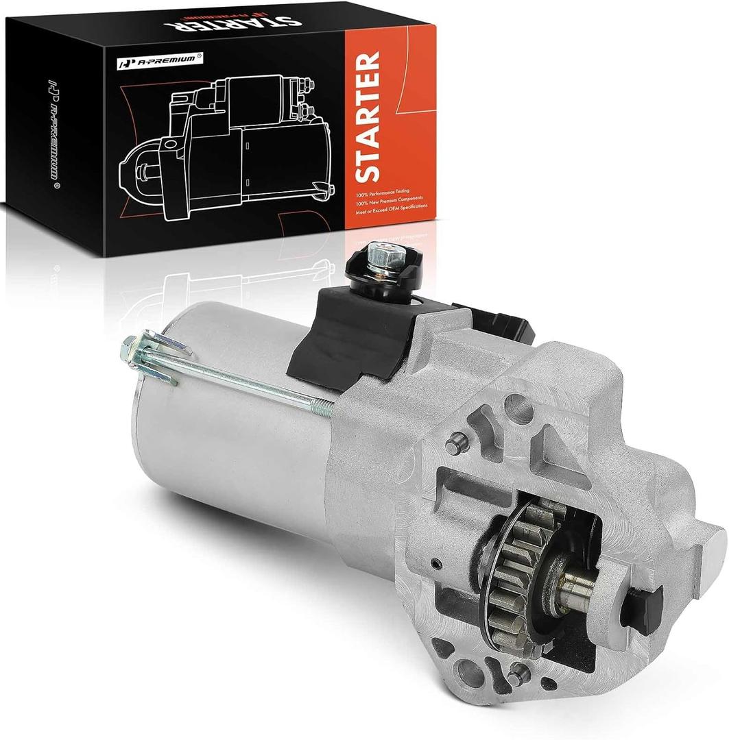 A-Premium Starter Motor Compatible with Honda Accord 2013-2017, Crosstour 2013-2015 & Acura RLX 2014-2017, 3.5L, 12V 1.8KW 19-Teeth Counterclockwise, Replace# 31200-5G0-A04, 31200-5G0-A02