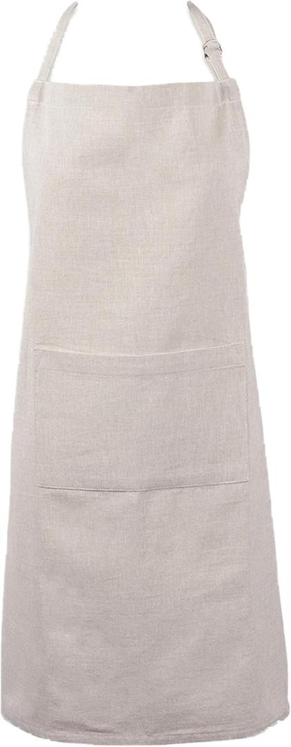 DII 100% Cotton Solid Chambray Kitchen Set, Chef Apron, Natural, 1 Piece