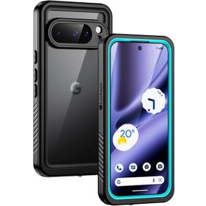 Lanhiem Pixel 10 Pro XL Case, IP68 Waterproof Dustproof Case with Built-in Screen Protector, Rugged Full Body Shockproof Protective Clear Cover for Google Pixel 10 Pro XL 6.8 Inch, Blue
