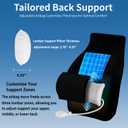 Adjustable Airbag Lumbar Support Pillow with Cooling Gel - Customizable Support for Upper Lower Back Pain Relief, Improves Posture, Memory Foam Back Cushion for Office Chair, Car/Truck Seat, Couch