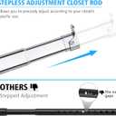 Premium Chrome Oval Closet Rod for Hanging Clothes 18.2 to 31 Inch, Includes End Supports, Adjustable Wardrobe Tube, Heavy Duty Extendable Closet Pole, Carbon Steel