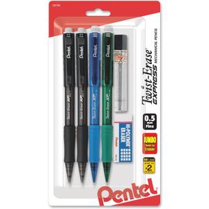 Pentel 730883 Twist-Erase Express Mechanical Pencils No. 2 Medium Lead (4 Count (Pack of 1))